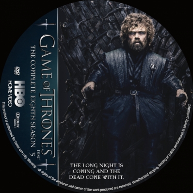 Game of Thrones - Season 8; disc 5