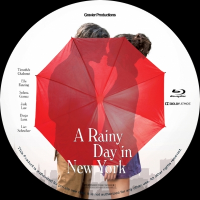 A Rainy Day in New York (2019) dvd movie cover