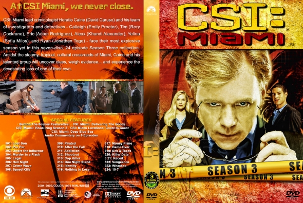 CSI: Miami- Season 3 (spanning spine)