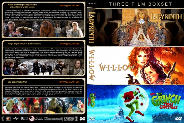 Labyrinth / Willow / How the Grinch Stole Christmas Triple