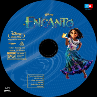 Encanto blu-ray label - DVD Covers & Labels by Customaniacs, id